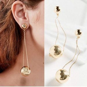 Gold Ball Drop Earrings